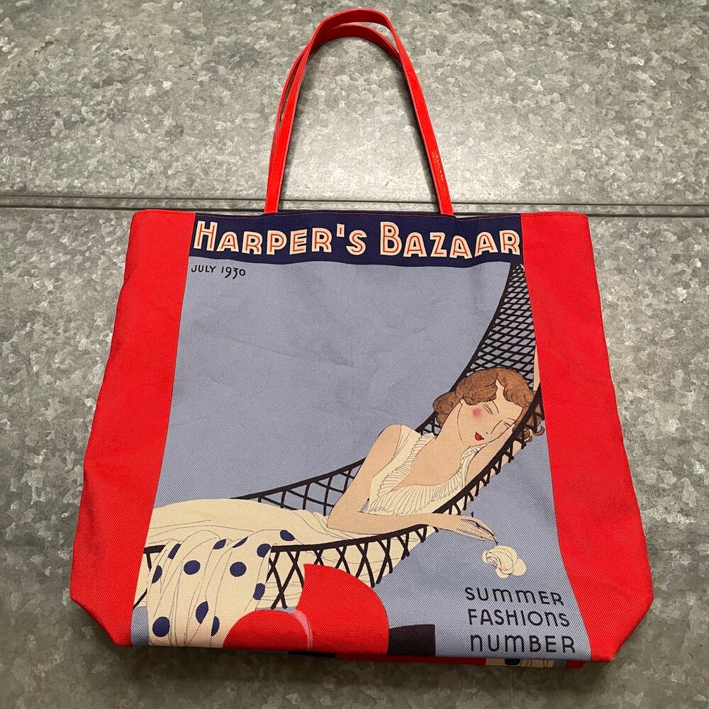 Harper’s Bazaar Estee Lauder July 1930 Vintage Retro Magazine Cover Tote Bag